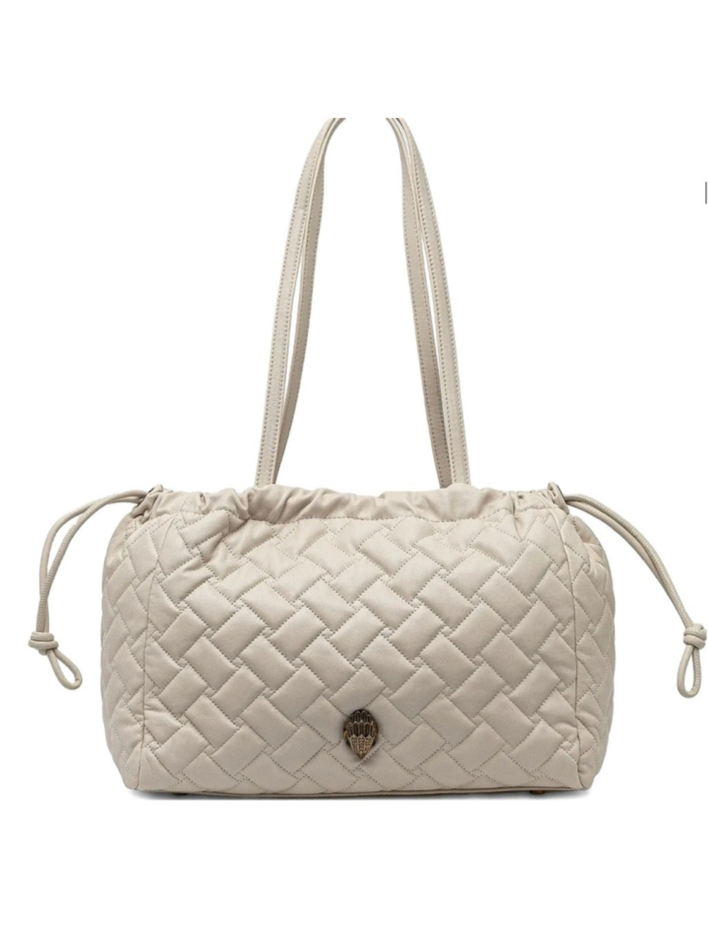 Kurt Geiger Quilted Leather Shoulder Bag, Bone